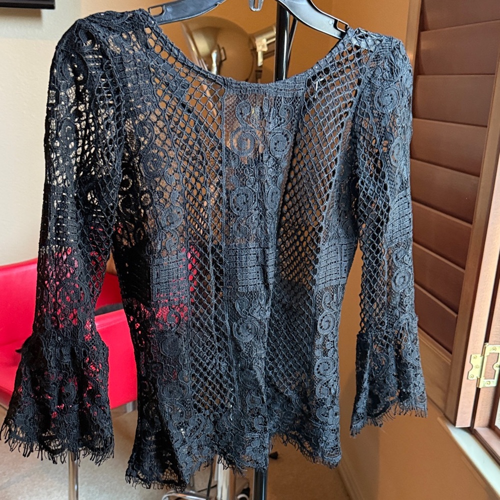 Elegant Black Lace Top